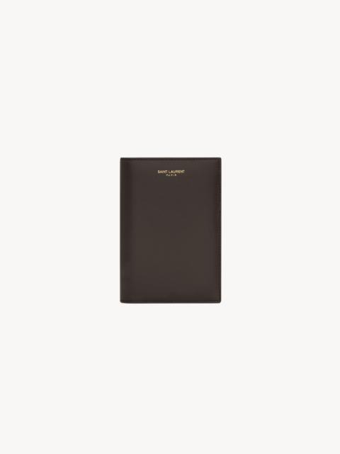 SAINT LAURENT SAINT LAURENT PARIS PASSPORT CASE IN TWO-TONE SMOOTH LEATHER