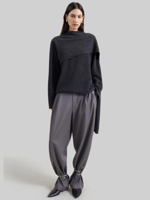 DARKPARK Darkpark Phebe Cuff Adorned Wide Leg Pants - Grey Melange