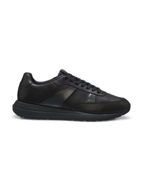 BOSS PORSCHE X BOSS LEATHER SNEAKERS WITH PERFORATED DETAILS