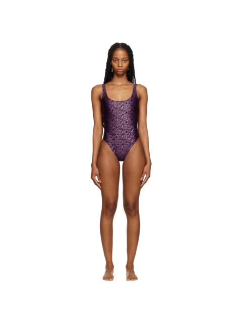 VERSACE Black Allover One-Piece Swimsuit