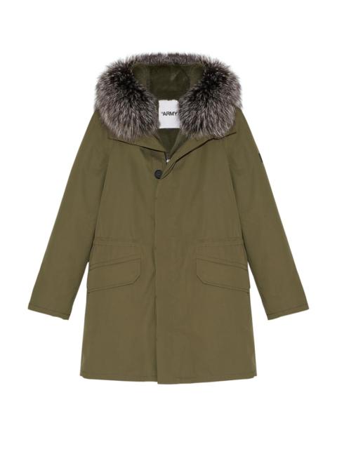 Fur and technical cotton iconic parka