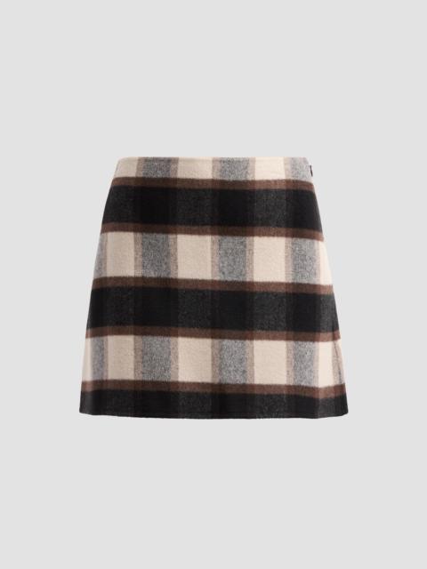 Theory Women's Wool Plaid Mini Skirt - Brown Multi