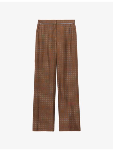 Claudie Pierlot Printed Wide-Leg Woven Trousers