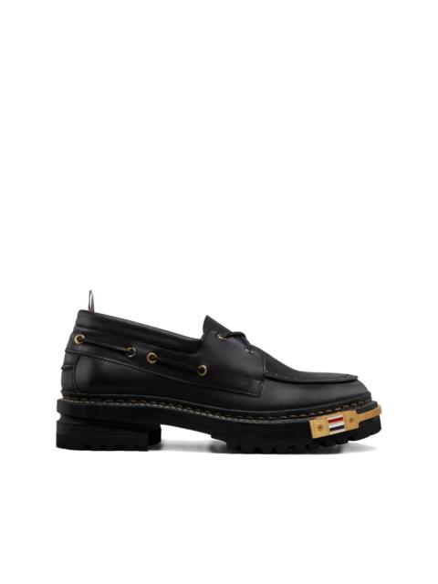 Thom Browne leather boat shoes