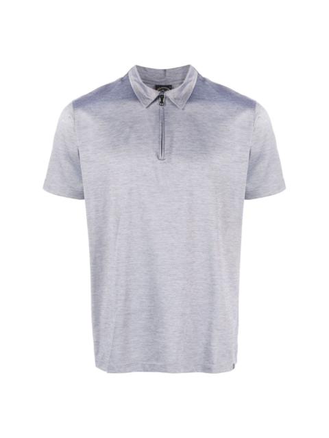 half-zip cotton polo shirt