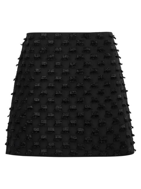 Bead-embellished satin mini skirt