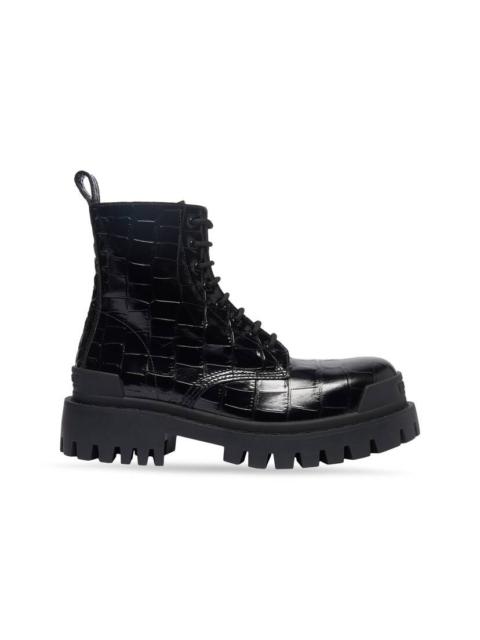 BALENCIAGA Women's Strike 20mm Lace-up Boot in Black