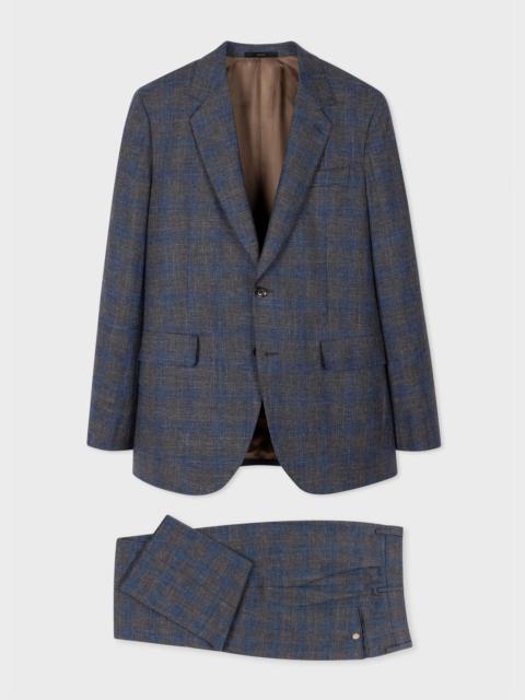 Paul Smith Grey and Blue Check Wool-Linen Suit