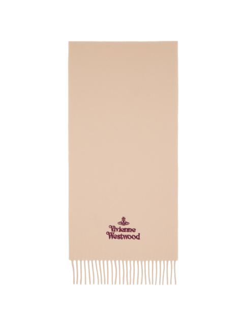 Vivienne Westwood Beige Embroidered Scarf