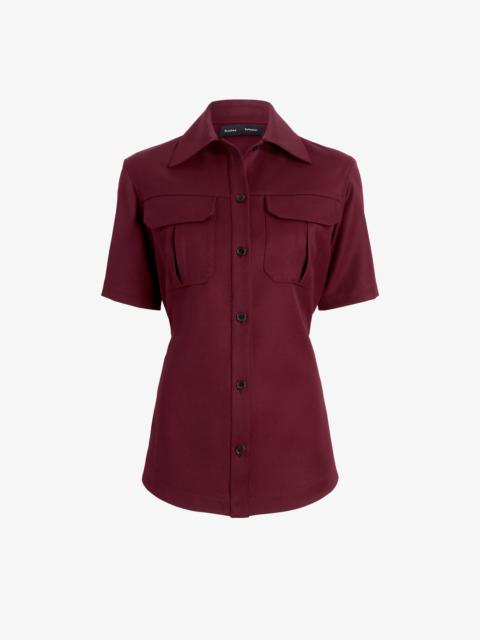 Proenza Schouler Nali Top in Wool Gabardine