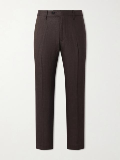 rag & bone Evan Straight-Leg Pleated Linen Trousers