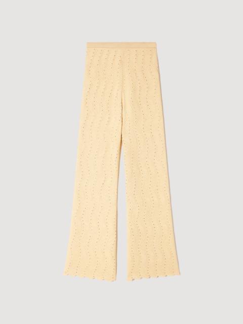 Sandro RHINESTONE KNIT TROUSERS