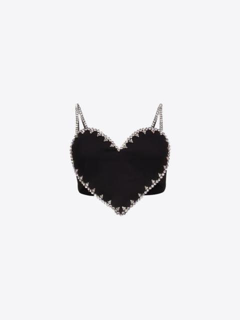 CRYSTAL TRIM HEART TOP