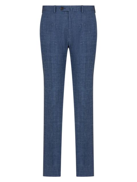 EMPORIO ARMANI Men's Textured Virgin Wool-Blend Pants - Dark Blue