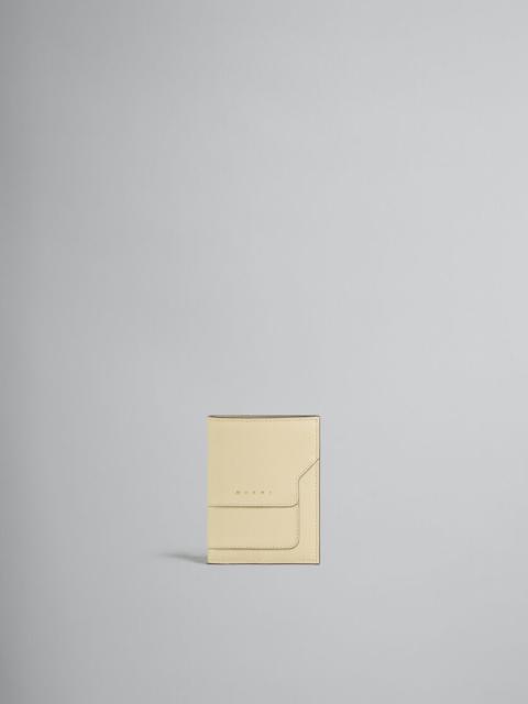 Marni BEIGE SAFFIANO LEATHER BI-FOLD WALLET