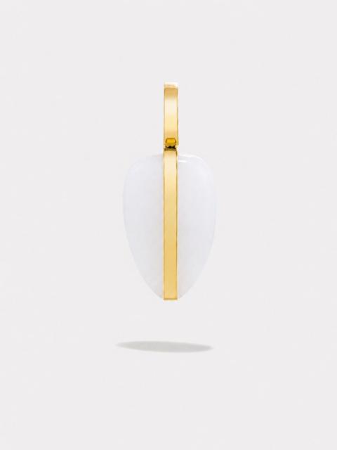 By Pariah Small Pebble Pendant in White Jasper | 14K