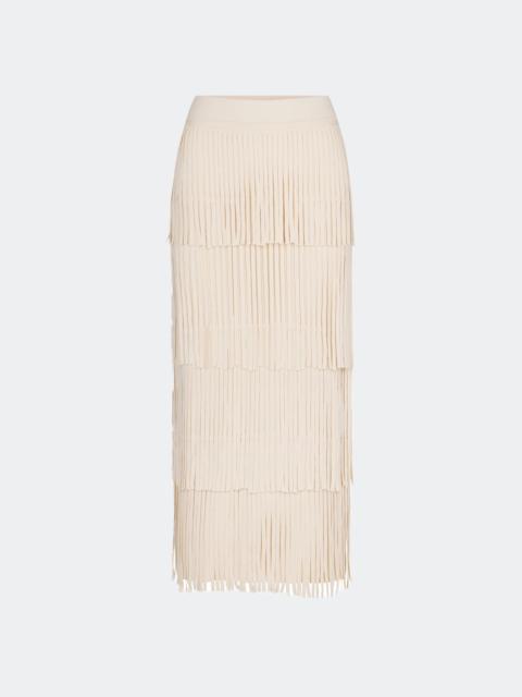 SIMONMILLER Za Za Knit Fringe Skirt in Ivory