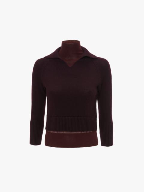 Victoria Beckham Double Layer Top In Deep Mahogany