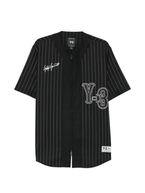 Y-3 pinstripe zip-up shirt