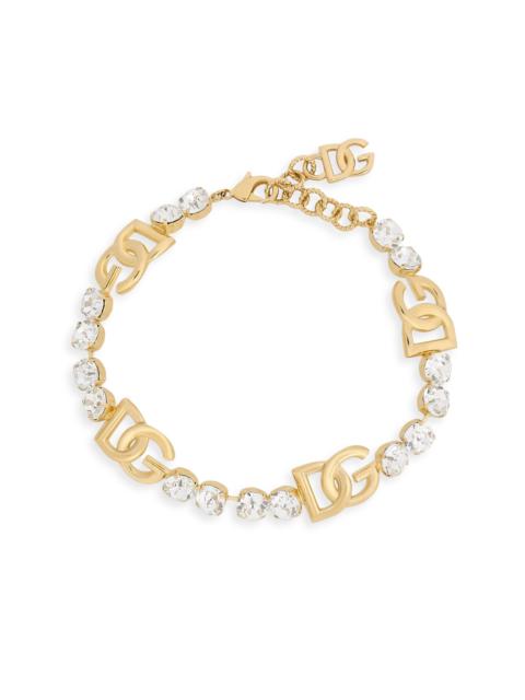 Dolce & Gabbana Women's Goldtone & Glass Crystal Monogram Bracelet - Gold