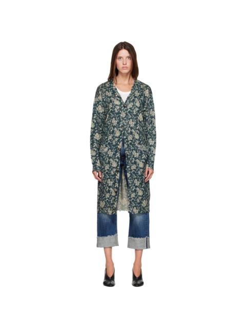 R13 Navy Printed Long Cardigan
