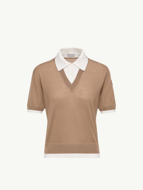 Moncler Layered Wool Polo Shirt