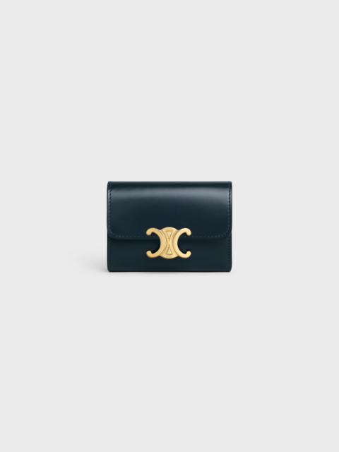 CELINE COMPACT WALLET WITH COIN TRIOMPHE in Shiny calfskin