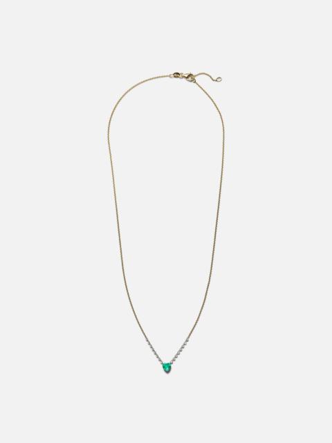 ROXANNE FIRST Heart 18kt gold necklace with diamonds and emerald
