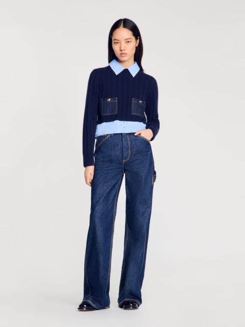 Sandro LAYERED-EFFECT SWEATER