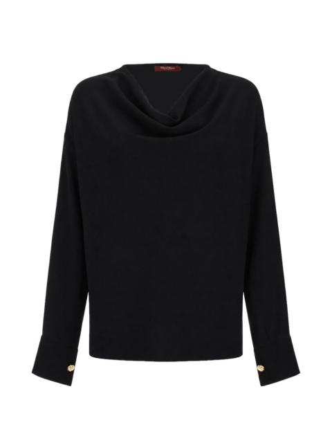 Max Mara cowl-neck button-cuff blouse