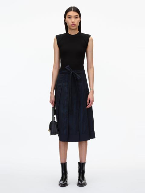 3.1 Phillip Lim Jacquard Pleated Skirt with Tie Waist