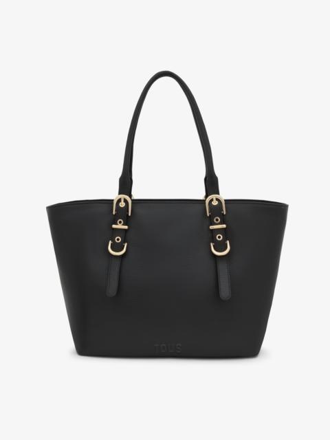 TOUS Large black leather Tote bag TOUS Buckles