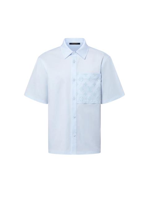 Flocked Short-Sleeved Cotton Shirt