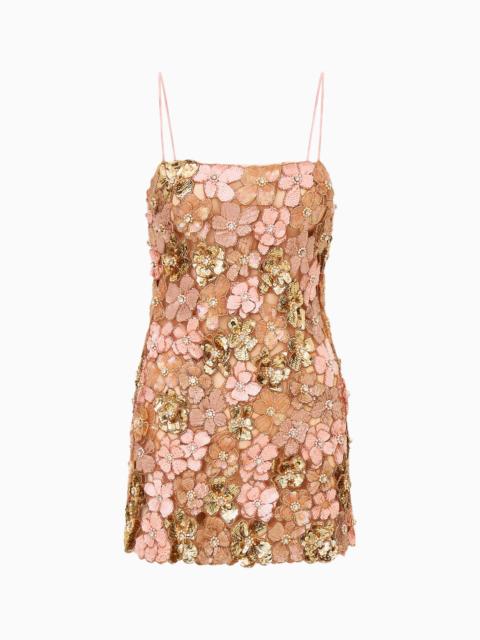 LoveShackFancy Aleria Sequin Floral Mini Dress