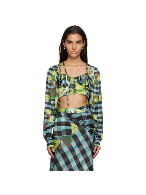 OTTOLINGER Blue Lemon Gingham Blouse