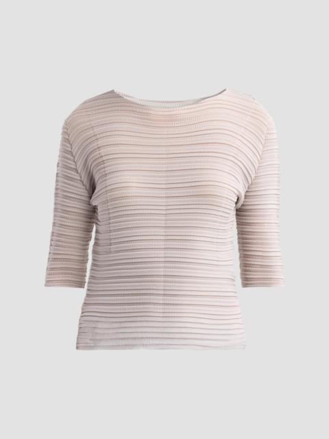 ISSEY MIYAKE Women's Jiggly Pleated Top - Light Gray