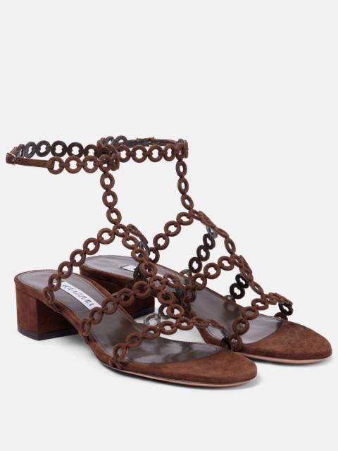 AQUAZZURA Infinity Chain 35 suede sandals