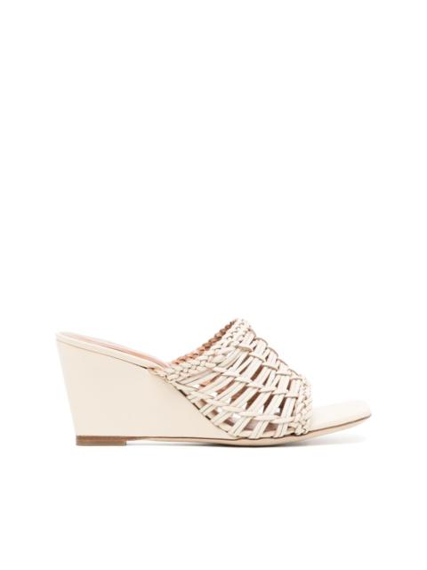 STAUD Blair wonven-design wedge sandals