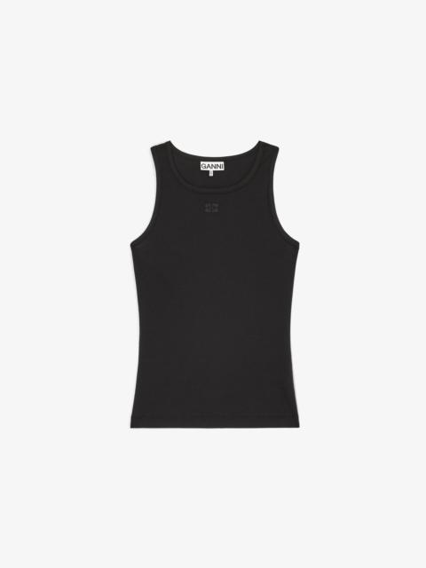 GANNI TANK TOP IN COTTON RIB