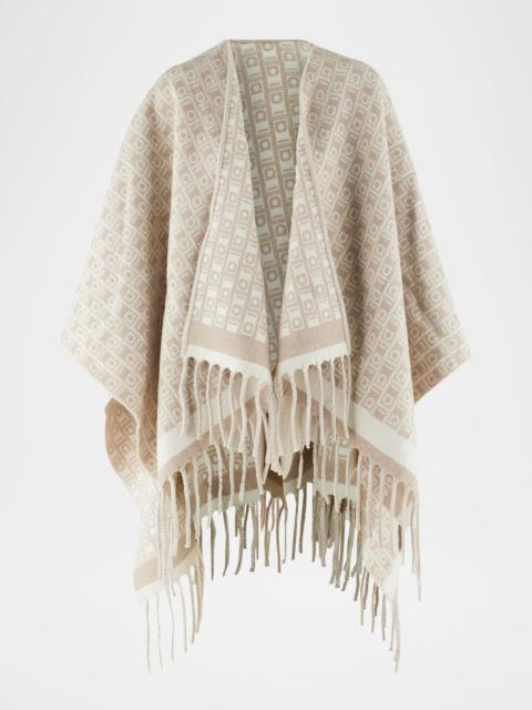 【送料&関税込】Ferragamo Embroidered Wool Blend Reversible FERRAGAMO Embroidered wool reversible cape | gebnegozionline