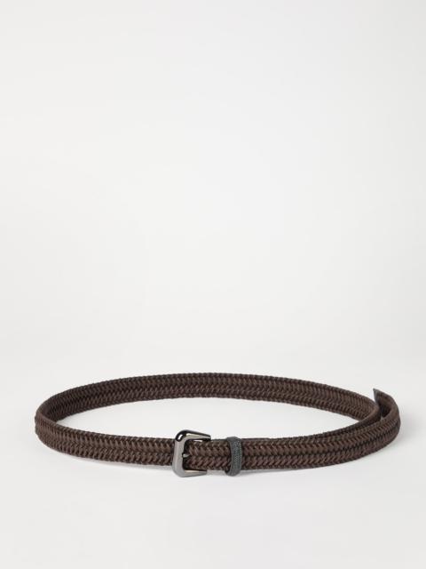 Brunello Cucinelli Stretch cotton braided belt with shiny loop
