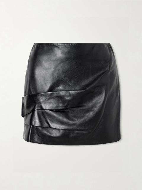 Isabel Marant Agnes Gathered Leather Mini Skirt