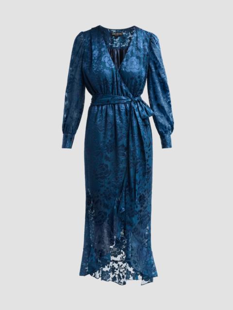 GENERATION LOVE Women's Ardelia Floral Jacquard Midi Dress - Peacock