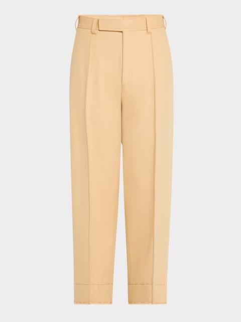 ZEGNA Men's Wool and Cashmere Wide-Leg Trousers