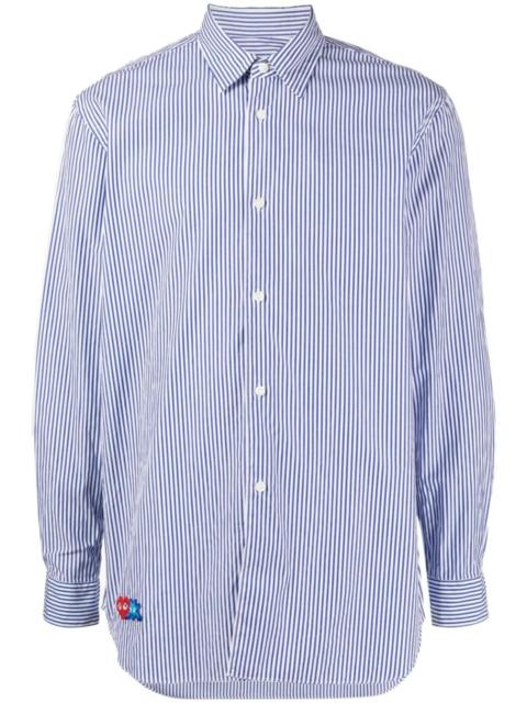 Comme des Garçons PLAY x Invader Pixel-patch striped cotton shirt