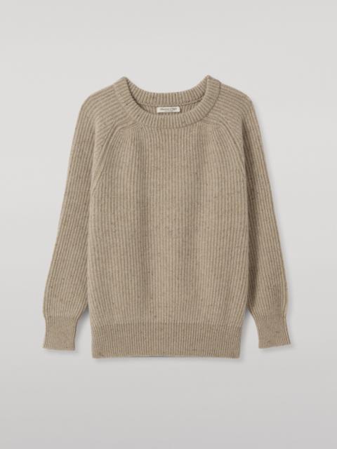 Johnstons of Elgin Norah Ribbed Natural Donegal Cashmere Jumper