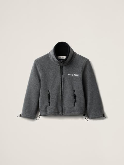 Miu Miu Cotton fleece cropped sweatshirt