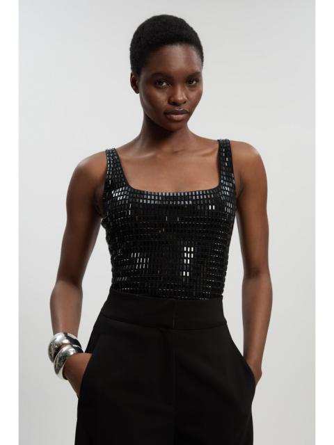 KAREN MILLEN Premium Crystal Embellished Top