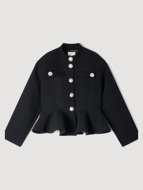 Sandro CROPPED RUFFLED PEPLUM JACKET