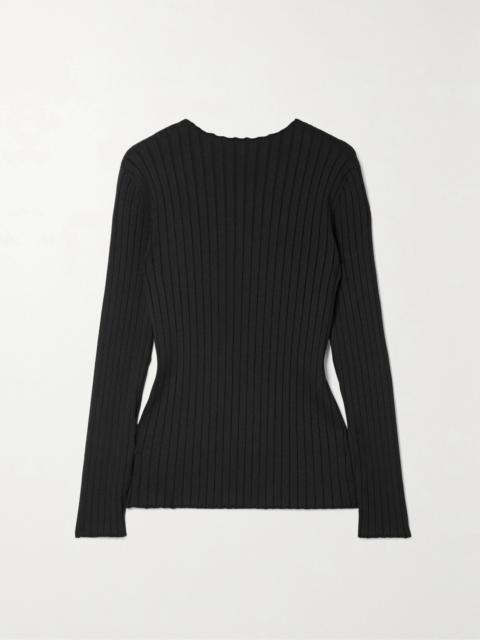 The Row Ash Open-back Ribbed Silk Sweater